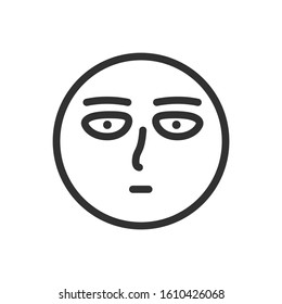 emoji human face, linear icon. Editable stroke
