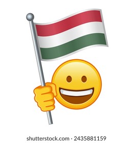 Emoji with Hungary flag Large size of yellow emoji smile