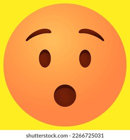 Emoji. Hushed face vector illustration