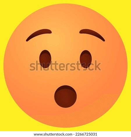 Emoji. Hushed face vector illustration