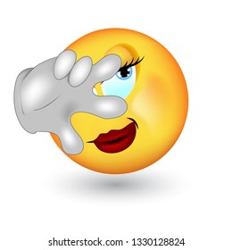  emoji icon. 3d face smile.message design. Realistic sexy lips symbol, beauty kiss emoji sticker.