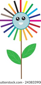emoji icon among colorful sunflowers.
