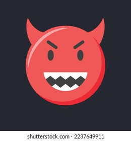 Emoji icon. Angry and evil Emoticon, vector illustration