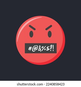 Emoji icon. Angry and evil Emoticon, vector illustration