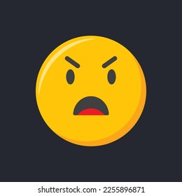 Emoji icon. Angry and evil Emoticon, vector illustration