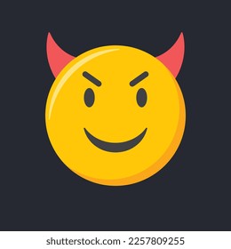 Emoji icon. Angry and evil Emoticon, vector illustration