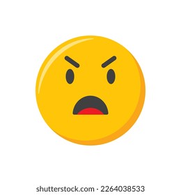 Emoji icon. Angry and evil Emoticon, vector illustration