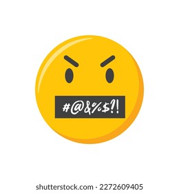 Emoji icon. Angry and evil Emoticon, vector illustration