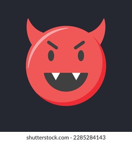 Emoji icon. Angry and evil Emoticon, vector illustration