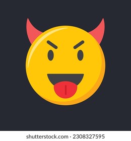 Emoji icon. Angry and evil Emoticon, vector illustration