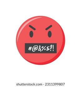 Emoji icon. Angry and evil Emoticon, vector illustration