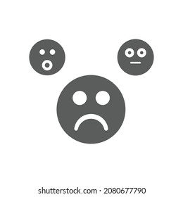 Emoji Icon Black and White Vector Graphic