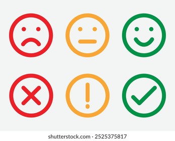 Emoji icon collection containing happy emotion, sad, smiling, surprised, angry, relaxed, confused, laughing, excited and shocked emoticon icons. Vector outline illustration.