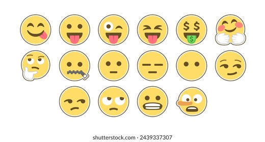 Emoji Icon Collection Part-02. Emoji Vector. Colorful Icon. Icon Vector. Icon Design