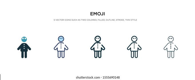 emoji icon in different style vector illustration. two colored and black emoji vector icons designed in filled, outline, line and stroke style can be used for web, mobile, ui