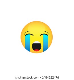 Emoji icon. emotion of sadness and tears .Vector EPS 10