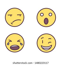 Emoji Icon Face Expression Illustration. Modern Vector Design in Minimal Style
