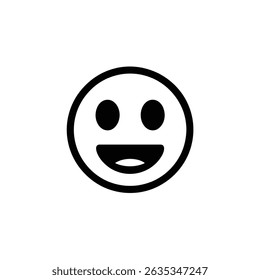 Emoji icon featuring a smiling face, showcasing happiness with its open mouth. The design is on a transparent background.