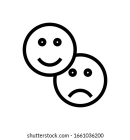 Icono de Emoji. Gráfico Vector plano en fondo blanco.