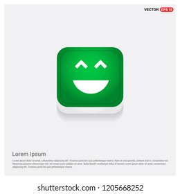 Emoji icon Green Web Button - Free vector icon