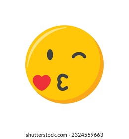 Emoji icon. Happy face, in love Emoticon vector illustration.