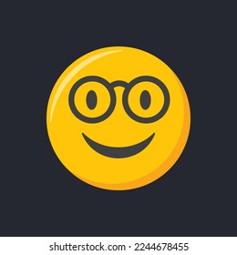 Emoji icon. Happy and smiling face emoticon vector illustration.