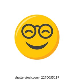 Emoji icon. Happy and smiling face emoticon vector illustration