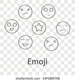 Emoji icon on transparency background. Line vector illustration for website.