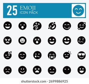 Ícone de Emoji e pacote de ícones em design vetorial.