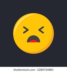 Emoji icon. Sad face emoticon, vector illustration.