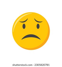 Emoji icon. Sad face emoticon, vector illustration.