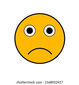Emoji icon. Sad and gloomy emoji vector. Emoticon design.