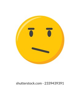 Emoji icon. sceptical face, meh emoticon, vector illustration.