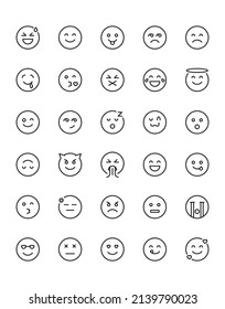Emoji Icon Set 30 isolated on white background