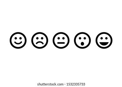 emoji icon set, emoticon vector icon, Isolated vector illustration on white background