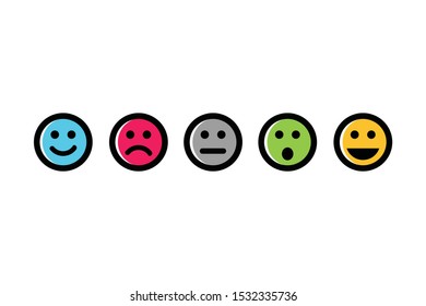 emoji icon set, emoticon vector icon, Isolated vector illustration on white background
