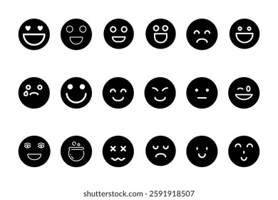 Emoji icon set isolated Vector illustration 