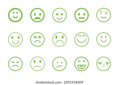 Emoji icon set isolated Vector illustration 