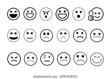Emoji icon set isolated Vector illustration 