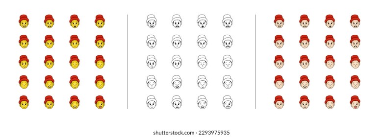 Emoji Icon Set Large Collection, Boy With Summer Cap Emoji  Icons 
