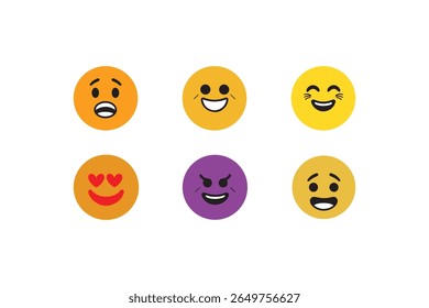 emoji icon set on white background