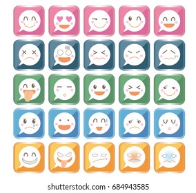 Emoji Icon set round shape type / Vector image of Internet material 25-type