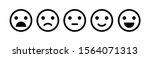 Emoji icon set of satisfaction level. Simple feedback in form of emotions in flat style. Customer feedback. Range to assess the emotions Excellent, good, normal, bad, awful symbols Vector illustration