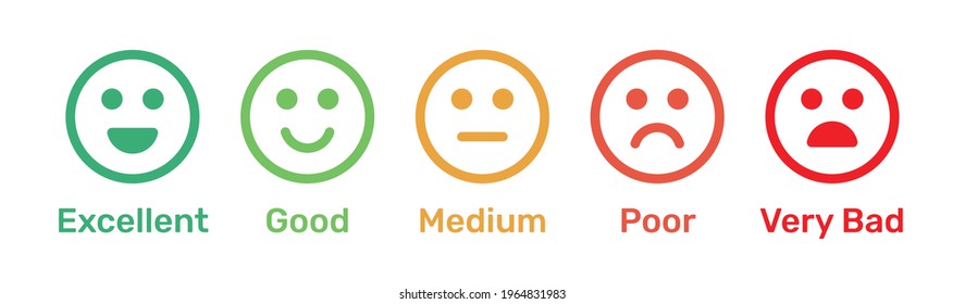 Emoji icon set of satisfaction level vector illustration
