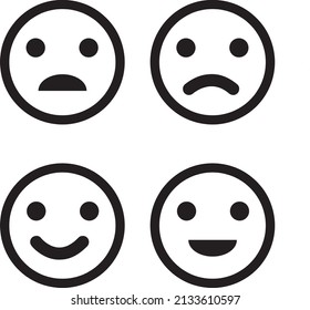 Emoji icon set of satisfaction level. Simple feedback in form of emotions in flat style. Customer feedback on white background..eps
