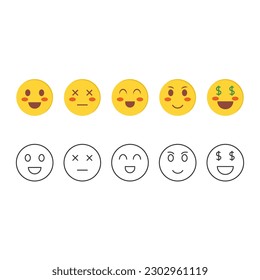 Emoji Icon Set Vector Design.