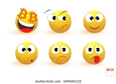 Emoji icon set. Vector illustration