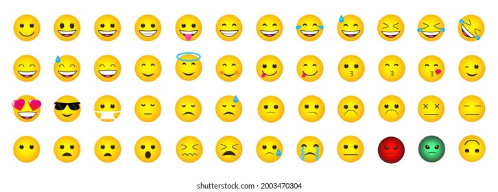 emoji icon set vector objects 48 emojis set clipart