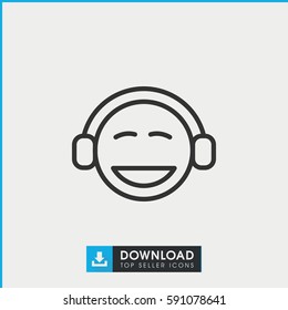 emoji icon. Simple outline emoji vector icon. On white background.