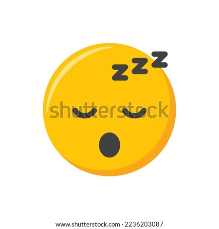 Emoji icon. Sleepy face emoticon, vector illustration.